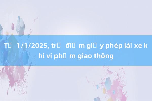 Từ 1/1/2025， trừ điểm giấy phép lái xe khi vi phạm giao thông