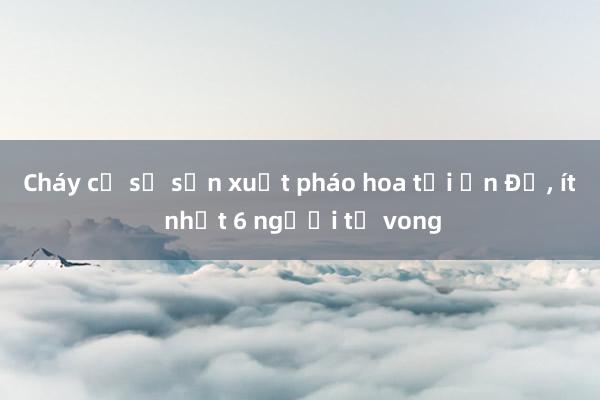 Cháy cơ sở sản xuất pháo hoa tại Ấn Độ， ít nhất 6 người tử vong